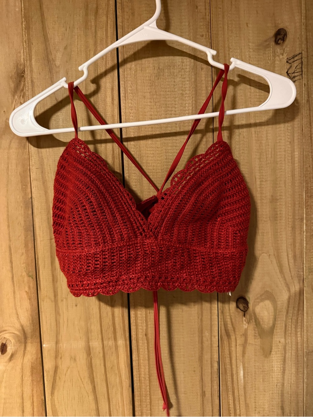 Hollister Red Crochet Bralette